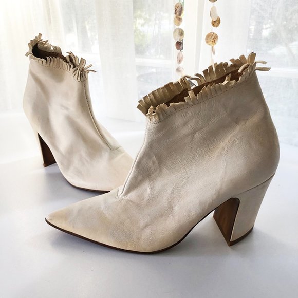 Free People, Lawless Western Inspired Ankle Boots with Fringe, Size 37 - Picture 3 of 9